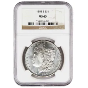 1882-S $1 Morgan Silver Dollar NGC MS65 Brown Label - Picture 1 of 2