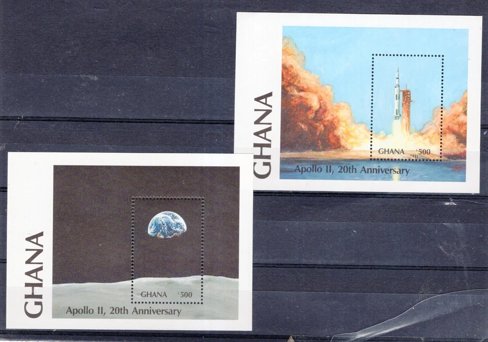 SPACE - KOSMOS, APOLLO II, GHANA, 2 BLOCKS, MNH - Image 1 of 1