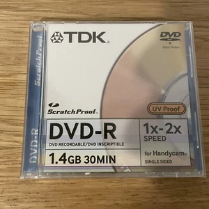 TDK Camcorder Disc DVD-R 30 Min Single Sided Scratchproof - Picture 1 of 4