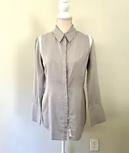 Neu mit Etikett Damen Rag and Bone Langarm grau Tunika/Top Knopfleiste Größe 2 - Bild 1 von 5