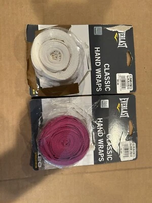 Everlast Classic Hand Wraps 120 Inch Boxing Fitness MMA Training Pink / Wht New - Image 1 of 4