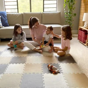 MioTetto Foam Floor Tiles for Kids - Non-Toxic Soft Comfortable Baby Play Mat, - Picture 1 of 6