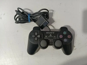 PlayStation 2 PS2 Official OEM DualShock Black Analog Wired Controller TESTED - Picture 1 of 3