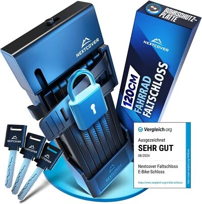 NEXTCOVER Faltschloss Fahrrad FoldOne | SteelSecure-Technologie | Fahrradschloss 120cm