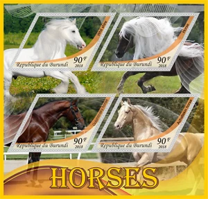 Stamps Horses 8 sheets perforated NEW - Picture 1 of 8
