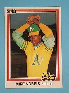 1981 Donruss Mike Norris Oakland Athletics A's #118
