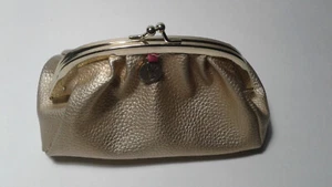YVES ST. LAURENT GOLD COLORED MAKE UP Beauty Purse Bag Travel Makeup - Picture 1 of 5