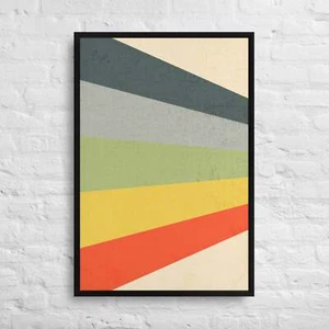 Bold color stripes 24x36-Framed Canvas Print - Picture 1 of 1