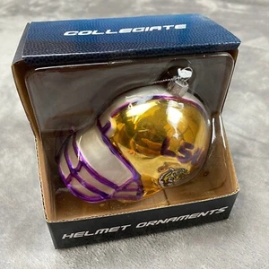 Team Sports America Collegiate LSU Tigers Team Football Glass Helmet Ornament - Picture 1 of 9