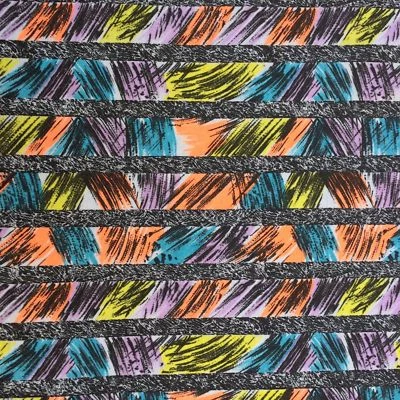 Jersey preto tecido vintage anos 80 anos 90 Rad eXtreme roxo turquesa laranja 45x61 - Imagem 1 de 3