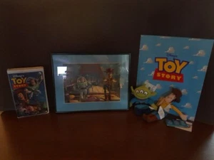 Disney's Toy Story - Framed Lithograph, VHS, 2 beanie babies - Picture 1 of 8