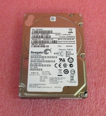 IBM NetApp 600GB 10K SAS 6Gb/s 2.5" 64MB Hard Drive HDD 46X5427 SP-422A-R5 - Image 1 of 4