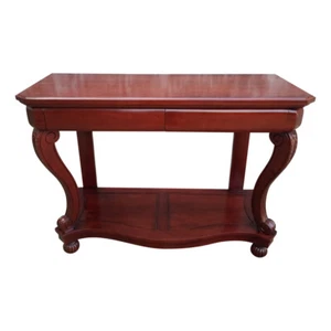 Solid Mahogany Wood 2 Drawers Hall Table Louis Antique Reproduction/ Pre-Order - Picture 1 of 6