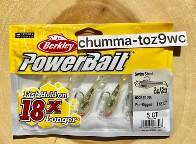 Berkley Power Bait Pogy Swim Shad Swimbaits, Bass Fishing, Free Shipping! NWT! - Image 1 of 4
