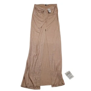 Neu mit Etikett Topshop Slinky Twist Front Maxirock Gr. 4 beige hoher Frontschlitz - Bild 1 von 8