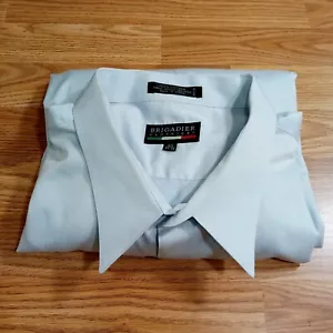 Camicia elegante uomo Brigadier Clothiers taglia 20-34/35 cotone blu chiaro con bottoni - Foto 1 di 11