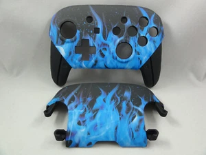 Guscio anteriore e posteriore Blue Fire Soft Touch per controller Nintendo Switch Pro - Foto 1 di 5