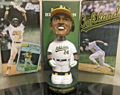 Oakland Athletics A's RICKEY HENDERSON #24 RETRO BOBBLEHEAD MLB 9/20/24 SGA NEW - Image 1 of 3