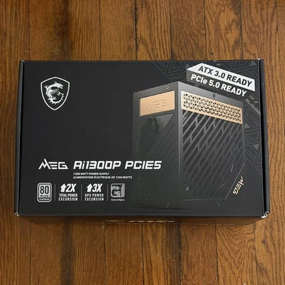 MSI MEG Ai1300P 1300W 80 Plus Platinum ATX PCIE5 Modular 12VHPWR FUENTE DE ALIMENTACIÓN GARANTÍA Foto 1 de 2