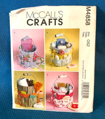 McCalls Pattern Home Decor Bucket Organizers M4858 MAP - Image 1 of 3