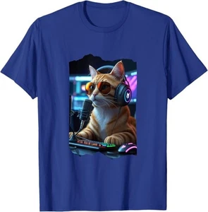 T-Shirt „DJ Katze“ | Damen & Herren | S–XXXL | 10 Farben | Lustiges Musikshirt | - Bild 1 von 11