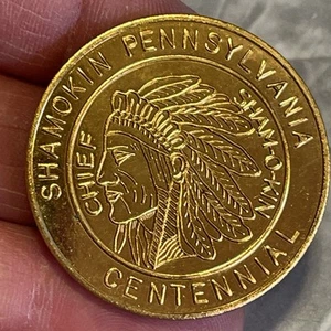 VTG COIN TOKEN 2-SIDED CHIEF SHAM-O-KIN SHAMOKIN PA CENTENNIAL 1864-1964 - Picture 1 of 2