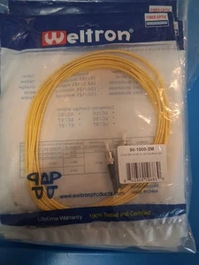 Weltron Lot de 10 cordons de brassage fibre optique ST/ST 9/125 SM 3M - Photo 1/3