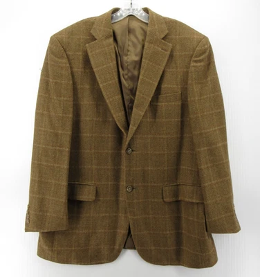 Pendleton Sport Coat Men 46 Brown Blazer Wool Tweed Windowpane Check Preppy - Image 1 of 4