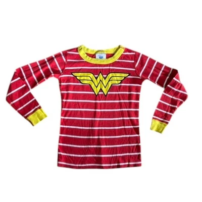 Camisa Top Pijama Hanna Andersson X Wonder Woman Rayas Rojas Manga Larga Niñas 6-7 Foto 1 de 4