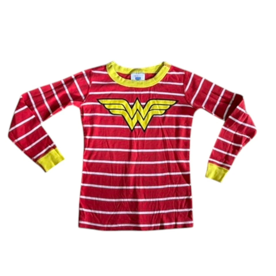 Camisa Top Pijama Hanna Andersson X Wonder Woman Rayas Rojas Manga Larga Niñas 6-7 Foto 1 de 4