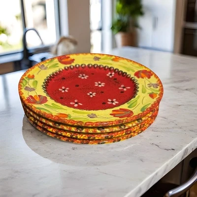 Sienna by Giani for Ambiance Collection Set of 4-Salad Plates Hand Painted - Image 1 of 4
