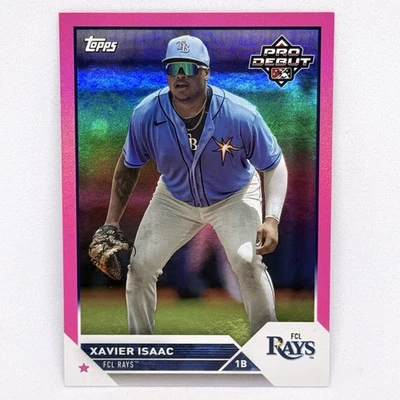2023 Topps Pro Debut #PD-90 XAVIER ISAAC Fuchsia Foil /199 Rays (RC) Rookie - Image 1 of 3