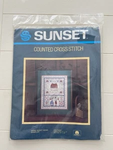 Sunset HOME SWEET HOME gezählter Kreuzstich 11x14 Kit 2995 Vintage versiegelt Neu in Verpackung - Bild 1 von 7