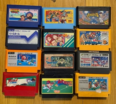 Super Mario Brothers 3 Famicom Lot Japan Nintendo NES 12 Cartridge Games - Image 1 of 3