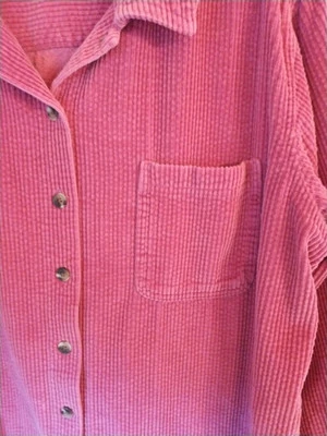 Camisa L. L. Bean Cable Pana Rosa Suave Para Mujer Abotonada Bolsillo Talla X-Grande Foto 1 de 4