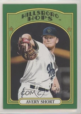 2021 Topps Heritage Minor League Edition Green Border /75 Avery Short #46 - Image 1 of 2