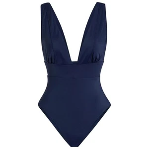 Andie Swim Mykonos One Piece Swimsuit V Neck Navy Blue XXL - Picture 1 of 12