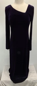 Vtg Dana Buchman Velvet Maxi Dress Sz 8 Deep Purple Witchy Fairy Whimsigoth Y2K - Picture 1 of 7
