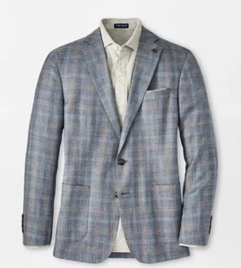 $1295 Peter Millar Crown Crafted Andover Plaid Sport Coat Blazer Jacket Mens 44R - Picture 1 of 11