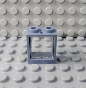 LEGO Sand Blue 1x2x2 Window with Clear Glass - Picture 1 of 1