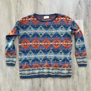 Ralph Lauren Denim & Supply multicolored knit Aztec boho sweater medium - Picture 1 of 4