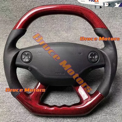 RED Carbon Fiber Steering Wheel for Mercedes-Benz S550 S65 AMG CL550 CL63 S63 - Image 1 of 3
