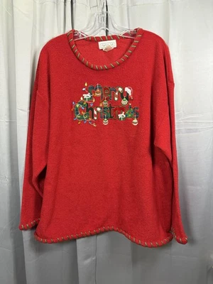 Suéter Mandal Bay Mujer XL Rojo Navidad Pullover Apliques Feos Luces Festivo Foto 1 de 4
