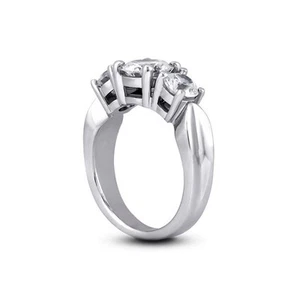 1.09ct F-SI1 Round Natural Certified Diamonds 18k Gold Classic Engagement Ring - Picture 1 of 3
