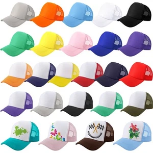 25 Pcs Adult Blank Trucker Caps Bulk DIY Sublimation Baseball Hat Adjustable ... - Picture 1 of 7
