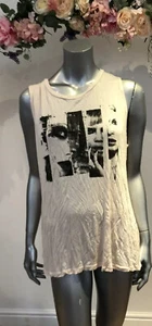 USC Top T-Shirt Tank Größe S 8-12 Akt Rouge Gesicht Ärmel Übergroßes Top Neu - Bild 1 von 12