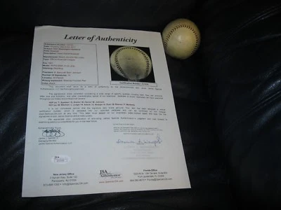 1927 Washington Senators Autographed Baseball Johnson JSA Certified  - Image 1 of 4