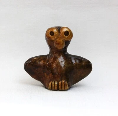 Chouette marron et or, création personnelle - Peinte à la main artisanat. - Photo 1/4