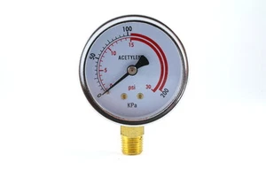 Low Pressure Gauge for Acetylene Regulator 0-30 psi - 2.5 inches - 1/4" NPT - Picture 1 of 2