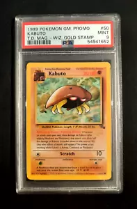 1999 Pokemon Kabuto Fossil "W" Gold Stamp PSA 9 - Top Deck Magazine Promo - Picture 1 of 3